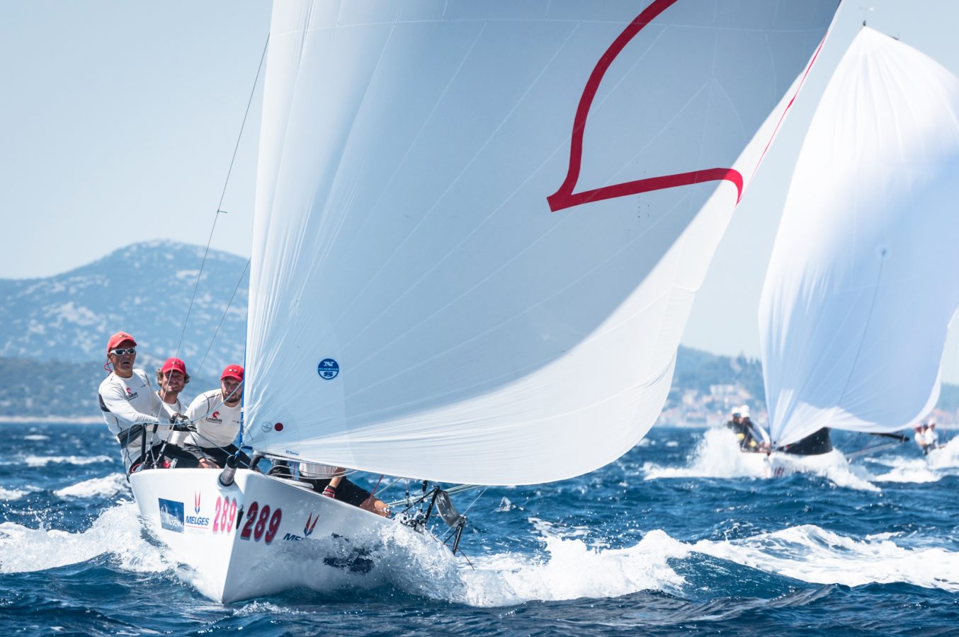 sailboat racing downwind